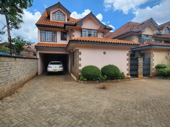 Spacious 4 bedroom townhouse to let . Price 180,000. Staff quaters. Ample parking. 24 hour security service Musilli Homes