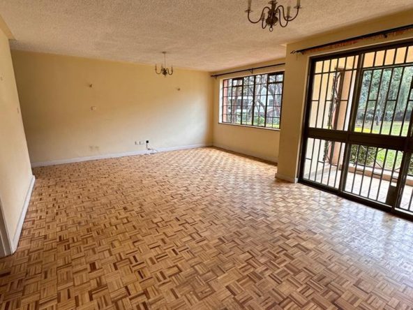 3 bedroom apartment Available to let in Kilimani, Nairobi. Balcony facing the garden. Common swimming pool. Rent: 110k. Sale:26 Million. Musilli Homes