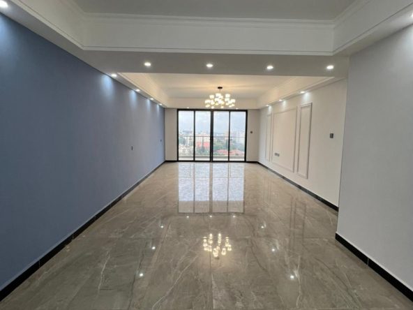 Spacious modern newly built 3 bedroom plus dsq apartment to let in kilimani, Nairobi. Has Swimming pool, gym, Backup generator. Rent 130K Musilli Homes
