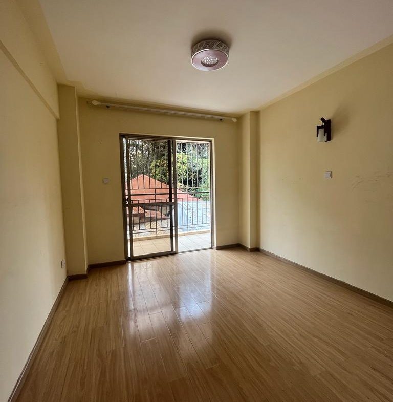2 bedroom apartment in Kilimani, Nairobi. One bedroom with balcony area. High speed lifts. Full back up generator. Swimming Pool. Gym. Borehole Musilli Homes