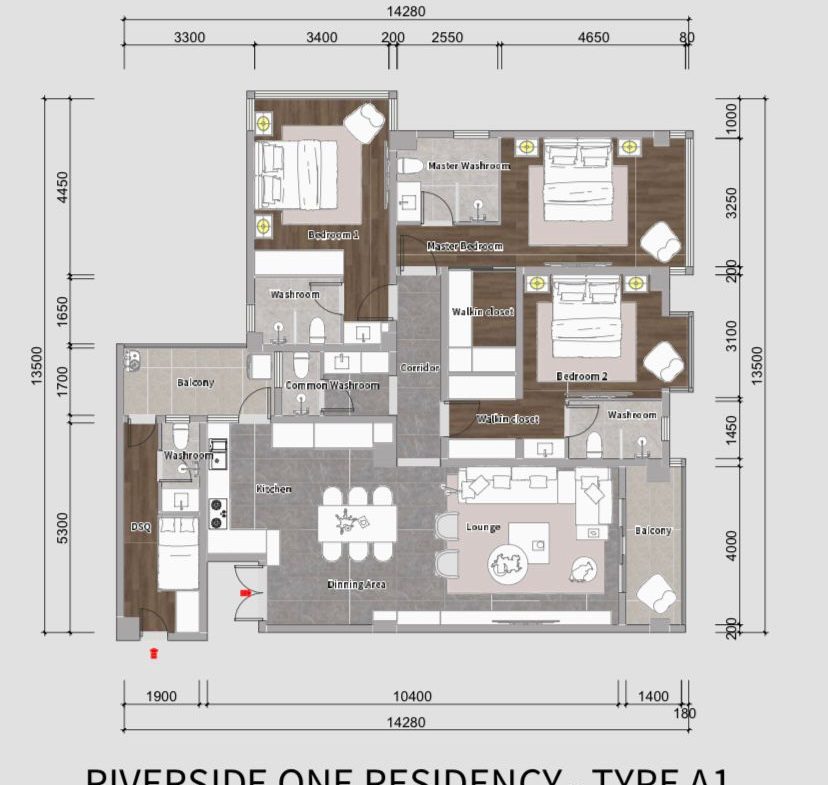 Riverside One Residency-2 Bedroom Apartments 3 Bedroom Apartments Offering flexible payment plans. Fully-equipped gym, Swimming pool, Back-up generator.
