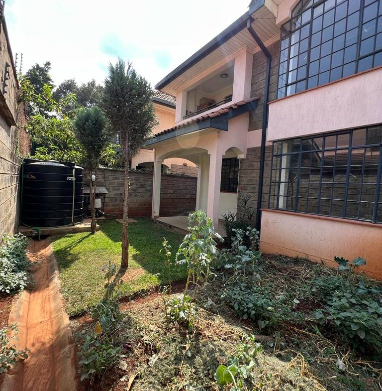 4 bedroom townhouse for sale in Lavington, Nairobi. Dsq available. In a gated community. Has back yard garden. Sale kshs 45Million Musilli Homes