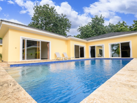 Modern 2 Bedroom Villa For Sale in Malindi in a gated community, has a private swimming pool, garden, gazebo and a BBQ area. Asking Price: 27M. Musilli Homes.