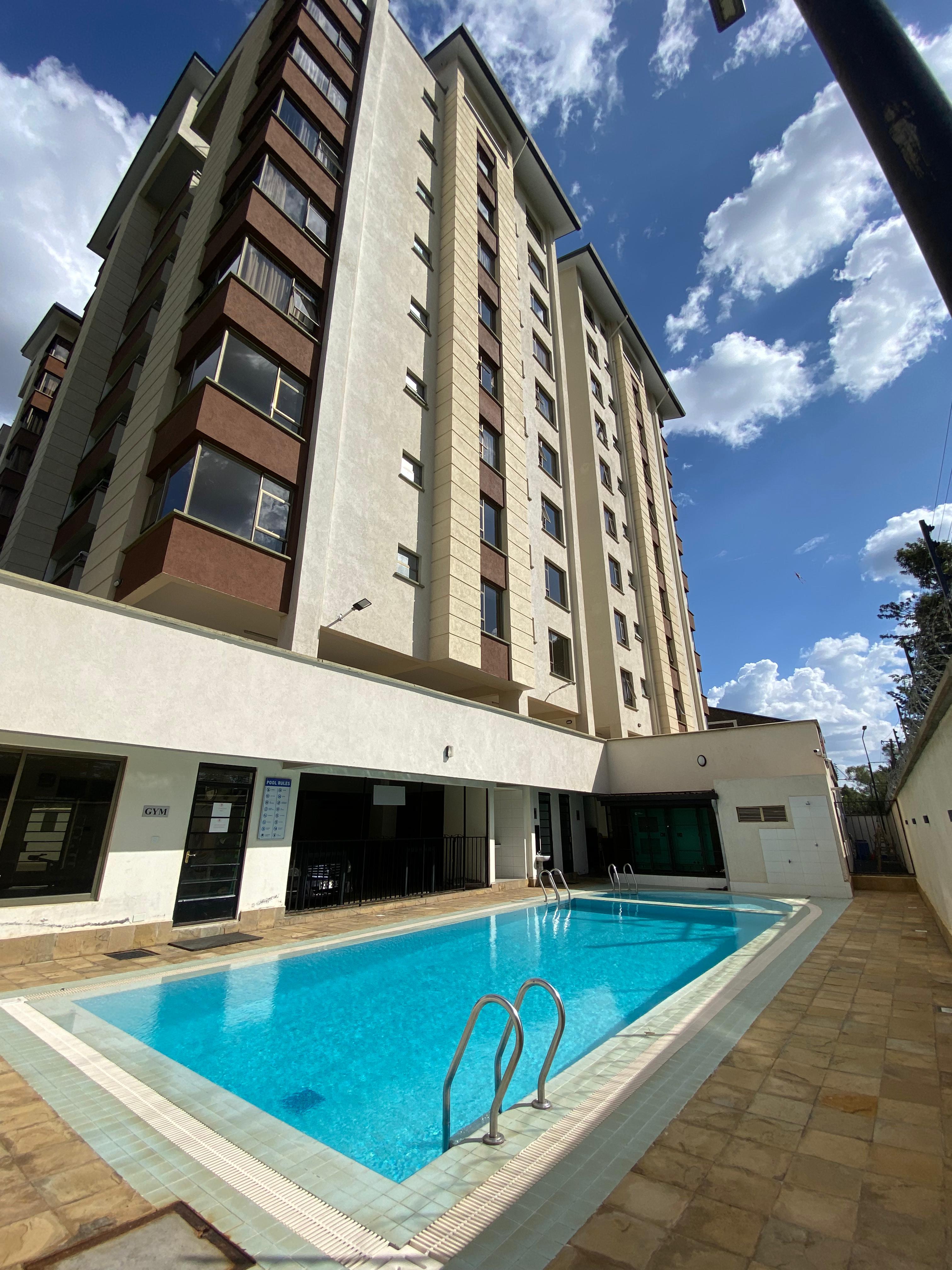 3 Bedroom Apartment For Sale off Thika Superhighway. Has a swimming pool, gym, back up generator and ample parking. Asking Price. 14.5 M.Musilli Homes.