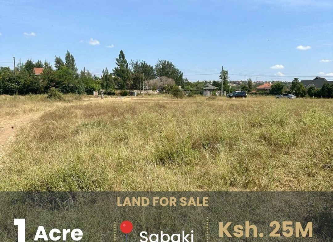 Rich 1 Acre Land For Sale in Sabaki, 700 meters from the highway,Close proximity to schools, hospitals, and churches. Asking Price. 25M. Musilli Homes.
