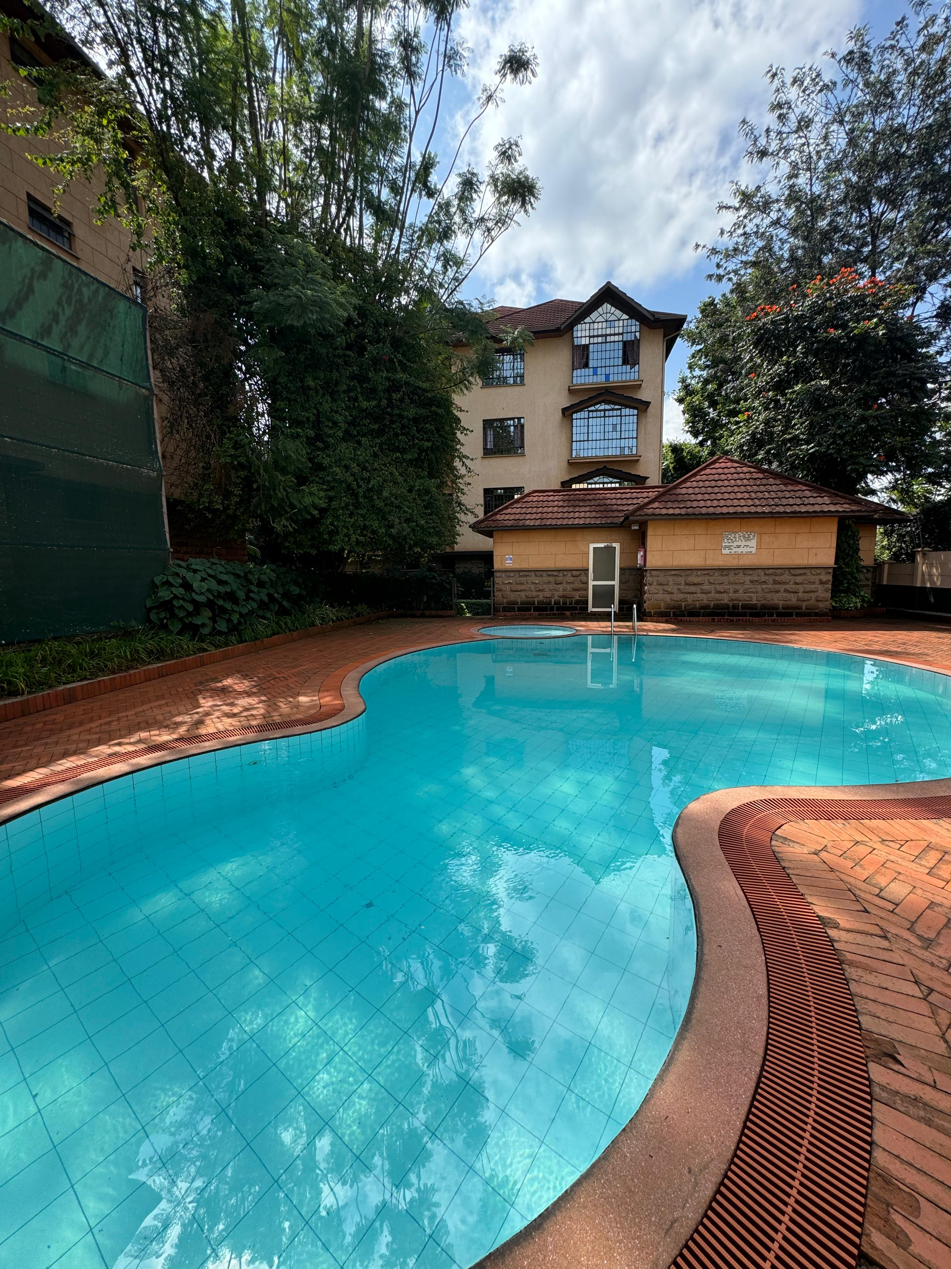 Spacious 3 Bedroom Apartment Plus DSQ For Sale in Lavington. Has swimming pool, sauna, garden, and Kid's play area. Asking price: 40M. Musilli Homes