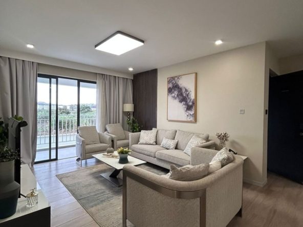 Modern 3 Bedroom Apartment For Sale in Sabaki. Has a kid's play area, backup generator, gym, swimming pool, and all bedrooms ensuite. Asking price KSh 8M. Musilli Homes