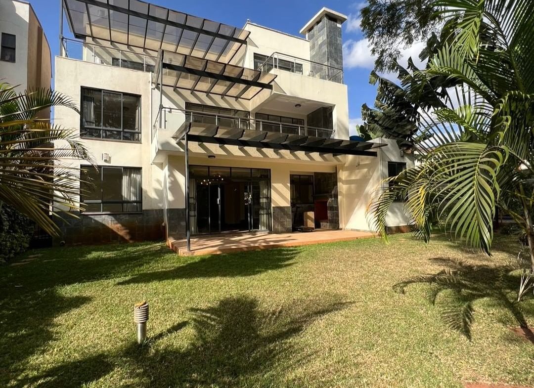 Modern 5 Bedroom Plus DSQ Townhouse For Sale in Lavington with modern finishing, in a gated community, ample parking, and swimming poool.Sale price: Ksh 100M.